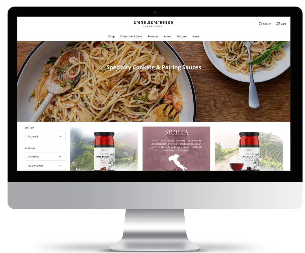 Colicchio imac site page